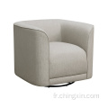 Chaises rondes en baril planes pivotantes dans une chaise d&#39;accent pivotante en tissu gris